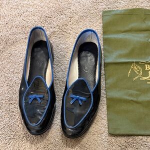 Belgian Shoes Black and Blue Women's Loafers